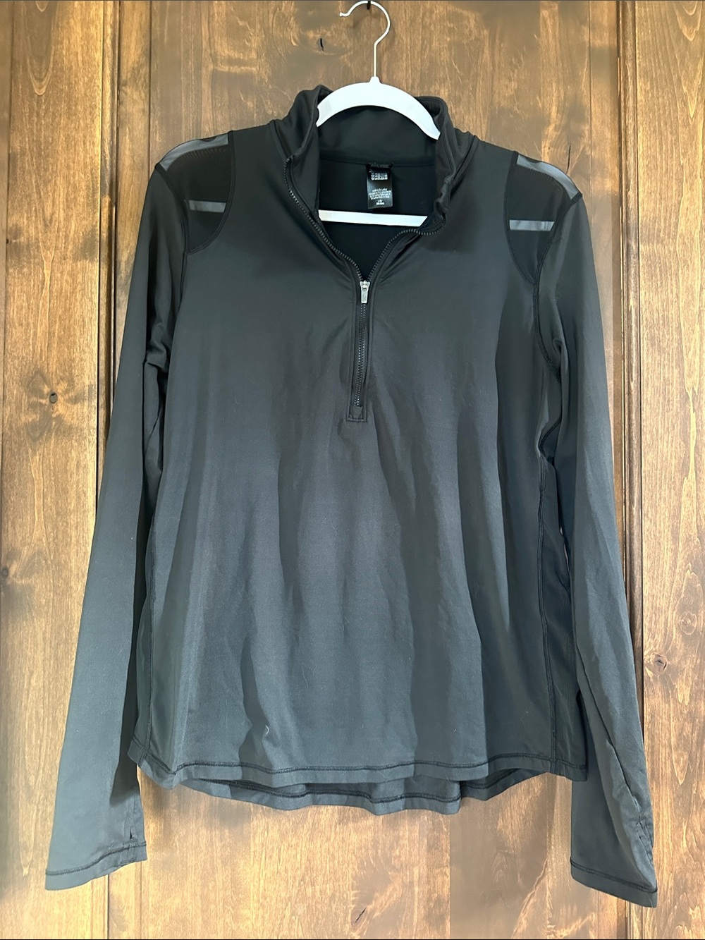 Women’s Black Half-Zip Long Sleeve Top